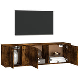 2 Piece TV Cabinet Set Smoked Oak Engineered Wood - Side View