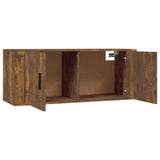 2 Piece TV Cabinet Set Smoked Oak Engineered Wood - 45-Degree Angle