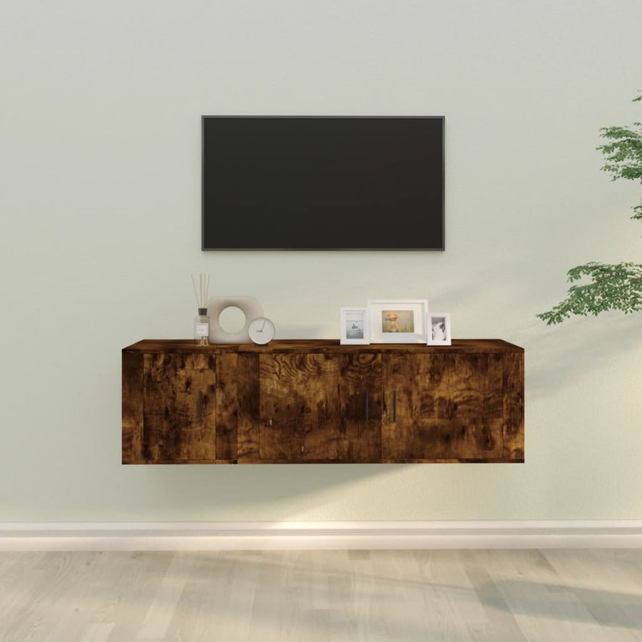 2 Piece TV Cabinet Set Smoked Oak Engineered Wood