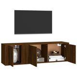 2 Piece TV Cabinet Set Brown Oak Engineered Wood - Side View