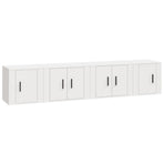 4 Piece TV Cabinet Set White Engineered Wood
