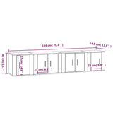 4 Piece TV Cabinet Set White Engineered Wood - Extra Image