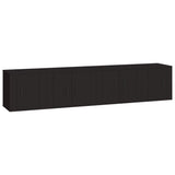4 Piece TV Cabinet Set Black Engineered Wood