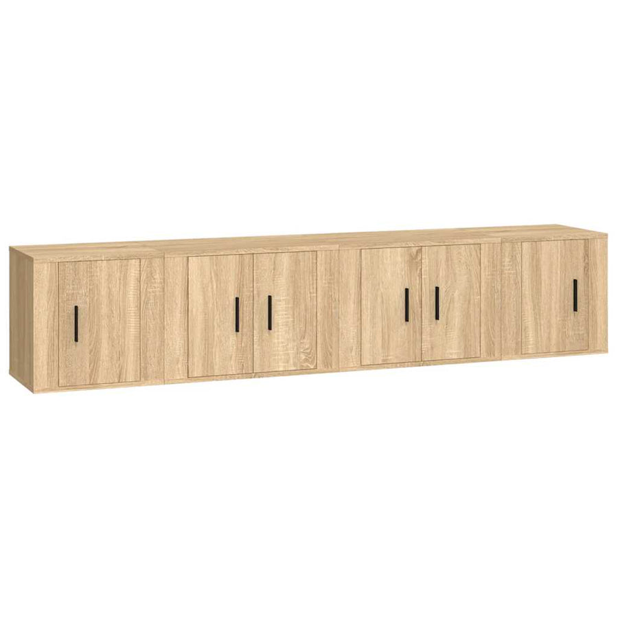 4 Piece TV Cabinet Set Sonoma Oak Engineered Wood