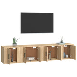 4 Piece TV Cabinet Set Sonoma Oak Engineered Wood - Side View