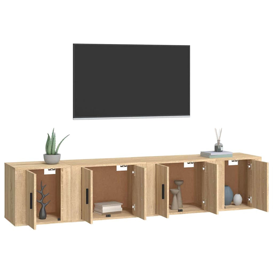 4 Piece TV Cabinet Set Sonoma Oak Engineered Wood
