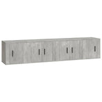 4 Piece TV Cabinet Set Concrete Grey Engineered Wood