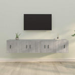 4 Piece TV Cabinet Set Concrete Grey Engineered Wood