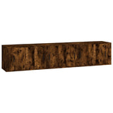 4 Piece TV Cabinet Set Smoked Oak Engineered Wood
