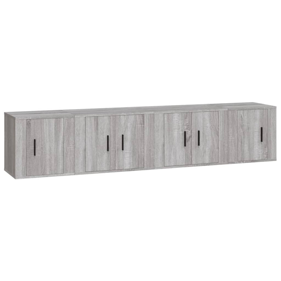 4 Piece TV Cabinet Set Grey Sonoma Engineered Wood
