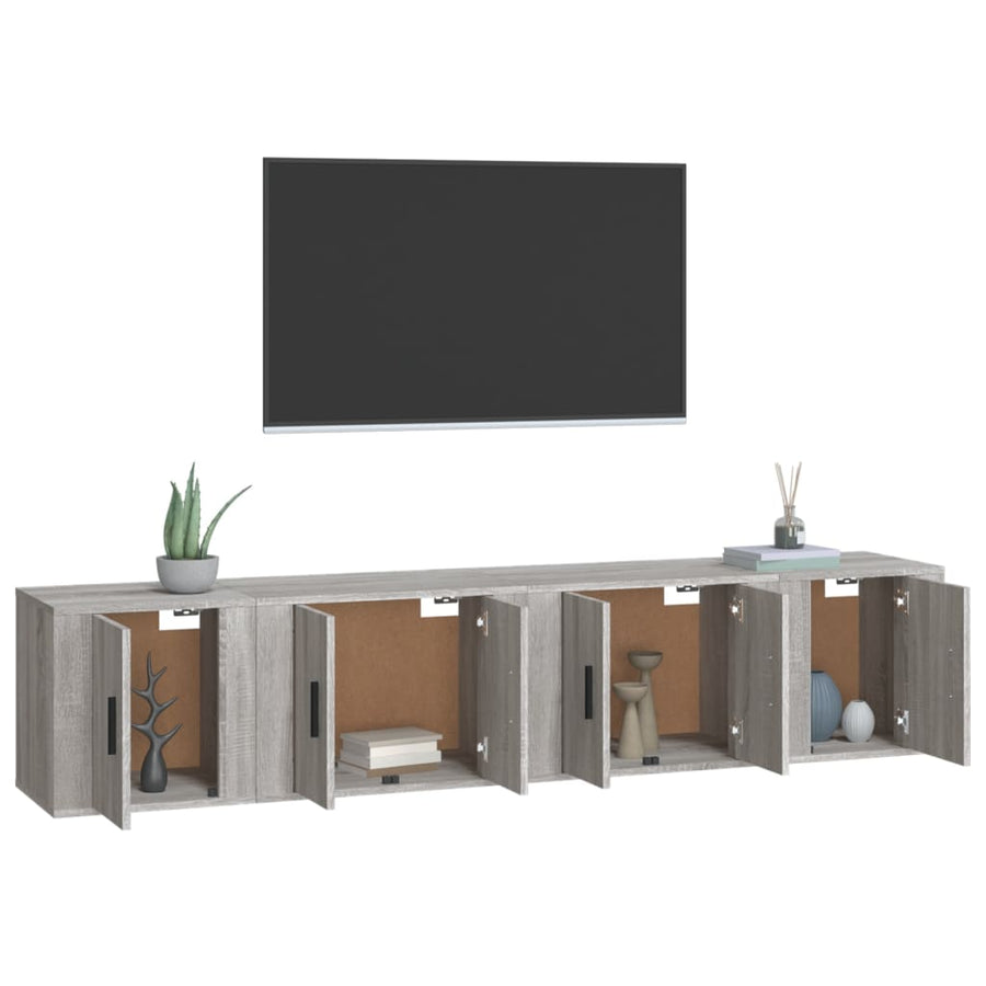 4 Piece TV Cabinet Set Grey Sonoma Engineered Wood