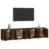 4 Piece TV Cabinet Set Brown Oak Engineered Wood