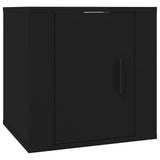 3 Piece TV Cabinet Set Black Engineered Wood - Rear View