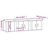 3 Piece TV Cabinet Set Sonoma Oak Engineered Wood - Extra Image