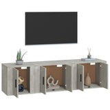 3 Piece TV Cabinet Set Concrete Grey Engineered Wood - Side View