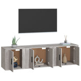 3 Piece TV Cabinet Set Grey Sonoma Engineered Wood - Side View