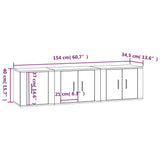 3 Piece TV Cabinet Set Grey Sonoma Engineered Wood - Extra Image