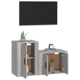 2 Piece TV Cabinet Set Grey Sonoma Engineered Wood - Side View