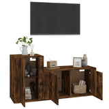 2 Piece TV Cabinet Set Smoked Oak Engineered Wood - Side View