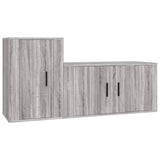 2 Piece TV Cabinet Set Grey Sonoma Engineered Wood - Front View