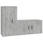 2 Piece TV Cabinet Set Concrete Grey Engineered Wood