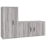 2 Piece TV Cabinet Set Grey Sonoma Engineered Wood - Front View