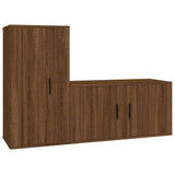 2 Piece TV Cabinet Set Brown Oak Engineered Wood