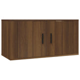 2 Piece TV Cabinet Set Brown Oak Engineered Wood - Top-Down View