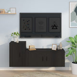 2 Piece TV Cabinet Set Black Engineered Wood