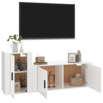 2 Piece TV Cabinet Set High Gloss White Engineered Wood