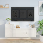 2 Piece TV Cabinet Set High Gloss White Engineered Wood