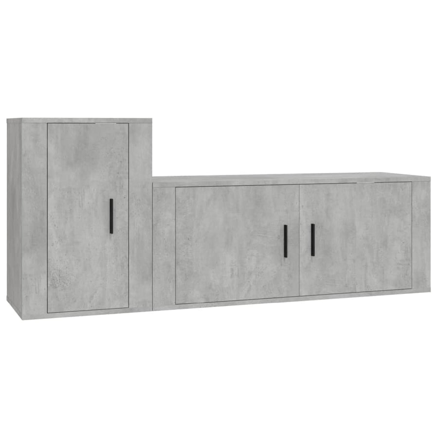 2 Piece TV Cabinet Set Concrete Grey Engineered Wood