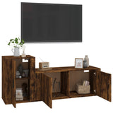 2 Piece TV Cabinet Set Smoked Oak Engineered Wood - Side View