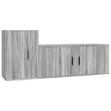 2 Piece TV Cabinet Set Grey Sonoma Engineered Wood - Front View