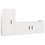2 Piece TV Cabinet Set High Gloss White Engineered Wood