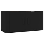 3 Piece TV Cabinet Set Black Engineered Wood