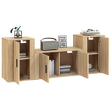 3 Piece TV Cabinet Set Sonoma Oak Engineered Wood - Side View