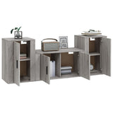 3 Piece TV Cabinet Set Grey Sonoma Engineered Wood - Side View