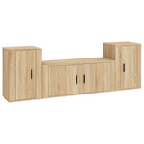 3 Piece TV Cabinet Set Sonoma Oak Engineered Wood - Front View