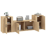 3 Piece TV Cabinet Set Sonoma Oak Engineered Wood - Side View