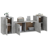 3 Piece TV Cabinet Set Concrete Grey Engineered Wood