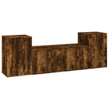 3 Piece TV Cabinet Set Smoked Oak Engineered Wood
