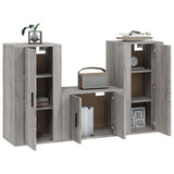 3 Piece TV Cabinet Set Grey Sonoma Engineered Wood - Side View