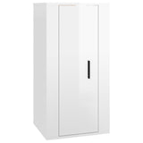 3 Piece TV Cabinet Set High Gloss White Engineered Wood - 45-Degree Angle