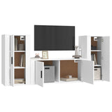 3 Piece TV Cabinet Set White Engineered Wood - Side View
