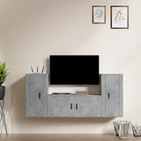 3 Piece TV Cabinet Set Concrete Grey Engineered Wood