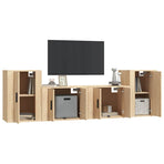 4 Piece TV Cabinet Set Sonoma Oak Engineered Wood