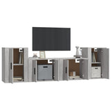 4 Piece TV Cabinet Set Grey Sonoma Engineered Wood