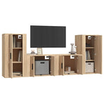 4 Piece TV Cabinet Set Sonoma Oak Engineered Wood