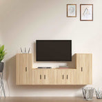 4 Piece TV Cabinet Set Sonoma Oak Engineered Wood